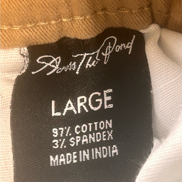 Across The Pond Mens Pants Khaki Large Jogger Drawstring Elastic Waist Cotton - Picture 6 of 6